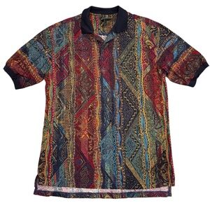 Stunning Vintage Coogi Cotton Polo/Golf Shirt. Vibrant. Size men Medium